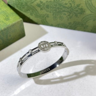 Gucci GG Medallion Crystal Detail Cuff Bracelet