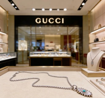 Gucci Turquoise Teardrop Pendant Necklace