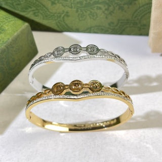 Gucci GG Mini Logo Chain Cuff Bracelet