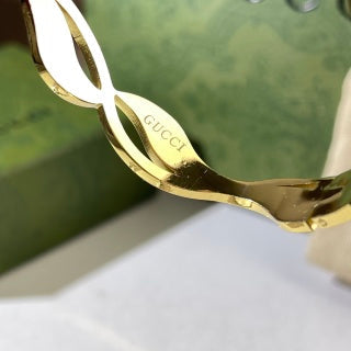 Gucci Interlocking G Web Stripe Wave Cuff Bracelet