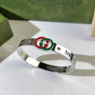 Gucci Interlocking G Web Stripe Duo Cuff Bracelet