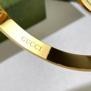 Gucci Interlocking G Crystal Pavé Web Stripe Cuff Bracelet