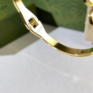 Gucci Interlocking G Web Stripe Trio Medallion Cuff Bracelet