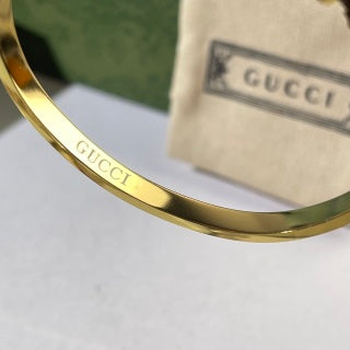 Gucci Interlocking G Floral Crystal Charm Cuff Bracelet