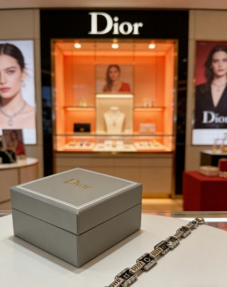 Dior Roman Letter Engraved Link Bracelet