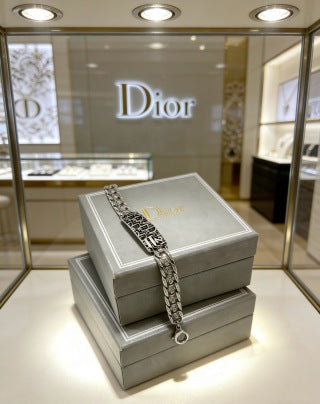 Dior Oblique Engraved Bar Chain Bracelet