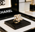 CHANEL Petal Emblem CC Statement Ring