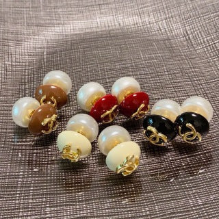 CHANEL Pearl Orbit CC Stud Earrings