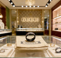 Gucci Interlocking G Black Crystal Pavé Ring