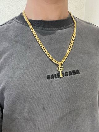 Gucci Interlocking G Double Chain Key Pendant Necklace