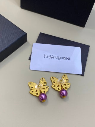 YSL Jardin Papillon Améthyste Earrings