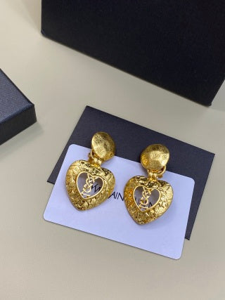 YSL Cœur Baroque Medallion Clip Earrings