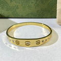 Gucci Interlocking G Crystal Studded Band Cuff Bracelet