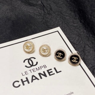 Chanel Vintage Crystal Halo CC Earrings