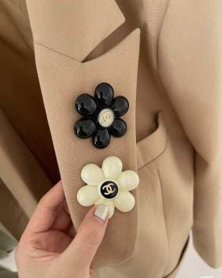 Chanel Floral Signature CC Pin Brooch