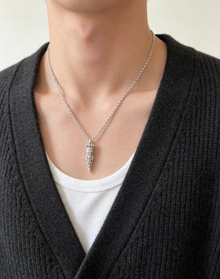 Gucci Engraved GG Spike Pendant Necklace