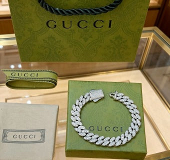 Gucci Pavé Curb Link Crystal Bracelet
