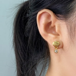 Dior Oblique Pearl Drop Logo Earrings