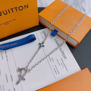 Louis Vuitton Monogram Cross Charm Layered Necklace