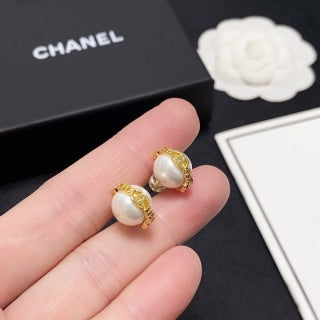 Chanel Pearl Halo Stud Earrings