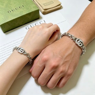 Gucci Interlocking Link Silver Chain Necklace