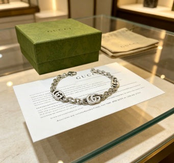 Gucci Interlocking Link Silver Chain Necklace