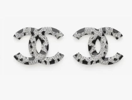 Chanel Two-Tone Signature CC Stud Earrings