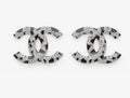 Chanel Two-Tone Signature CC Stud Earrings