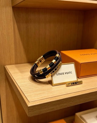 Louis Vuitton Monogram Bead Leather Bracelet