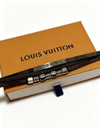 Louis Vuitton Multi Layer Leather Wrap Bracelet