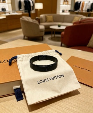 Louis Vuitton Shadow Monogram Leather Bracelet