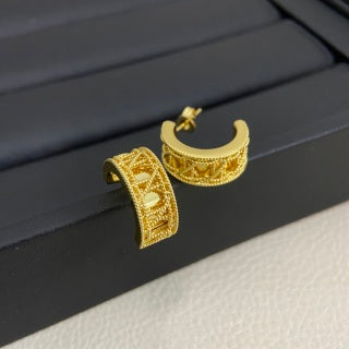 Dior Valentina Crystal Lace Hoop Stud Earrings
