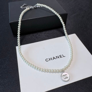 Chanel Pearl Medallion Pendant Necklace