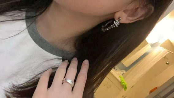 Chanel Vintage Crystal Link Hoop Earrings