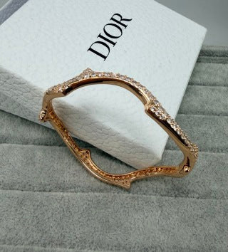 Dior Valentina Crystal Ribbon Sculptural Cuff Bracelet