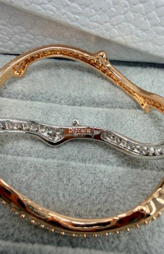 Dior Valentina Crystal Ribbon Sculptural Cuff Bracelet