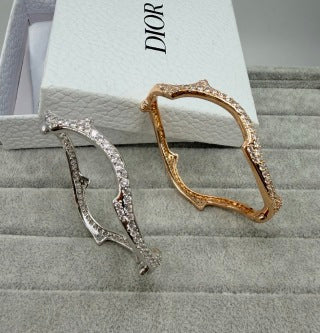 Dior Valentina Crystal Ribbon Sculptural Cuff Bracelet