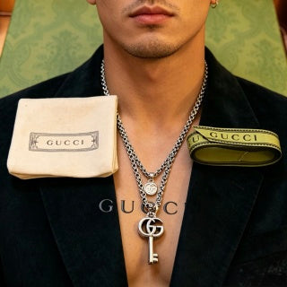 Gucci Interlocking G Key Pendant Chain Necklace