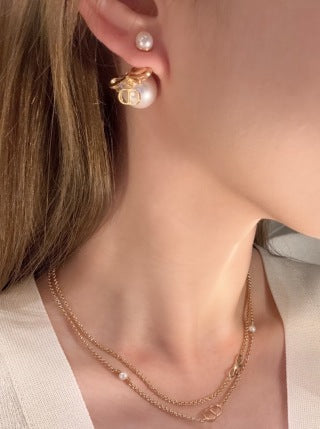 Dior Evelyne Double Chain CD Link Necklace