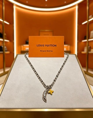 Louis Vuitton Monogram Crescent Charm Necklace