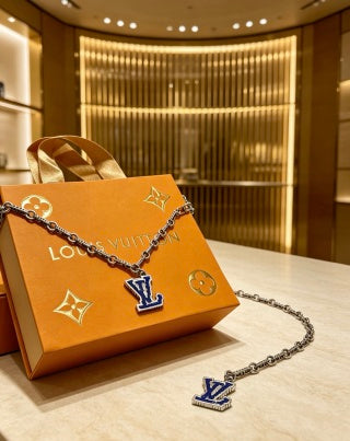 Louis Vuitton Monogram Enamel Initial Pendant Necklace