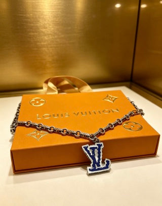 Louis Vuitton Monogram Enamel Initial Pendant Necklace