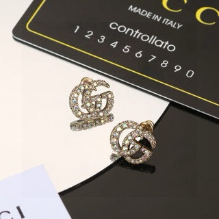 Gucci Interlocking G Pavé Crystal Hoop Earrings