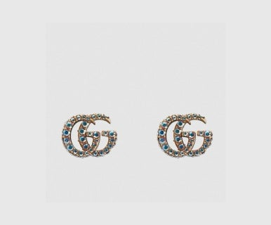 Gucci Interlocking G Pavé Crystal Hoop Earrings