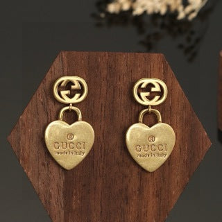 Gucci Interlocking G Round Logo Drop Earrings