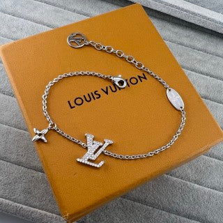 Louis Vuitton Diamond Letter Charm Chain Bracelet