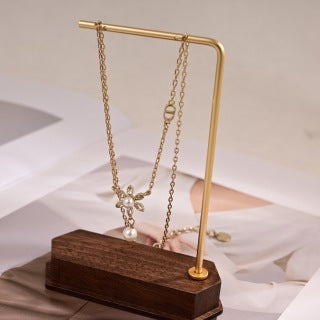 Dior Liora Floral Pearl Drop Pendant Necklace