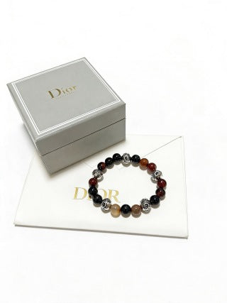 Dior Evelyne Multicolor Gemstone Bead Charm Bracelet