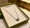 Gucci Engraved Cylinder Pendant Chain Necklace