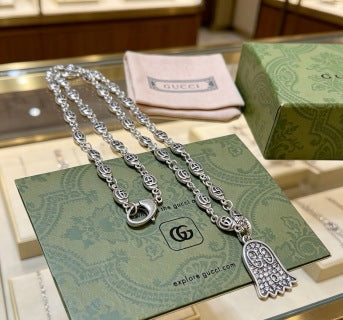 Gucci Interlocking G Padlock Charm Long Necklace